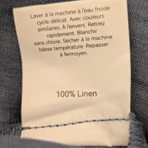 Lintico Womens Sz S Blue Marina Pockets Elastic Waist Lagenlook 100% Linen Skirt - Picture 7 of 7